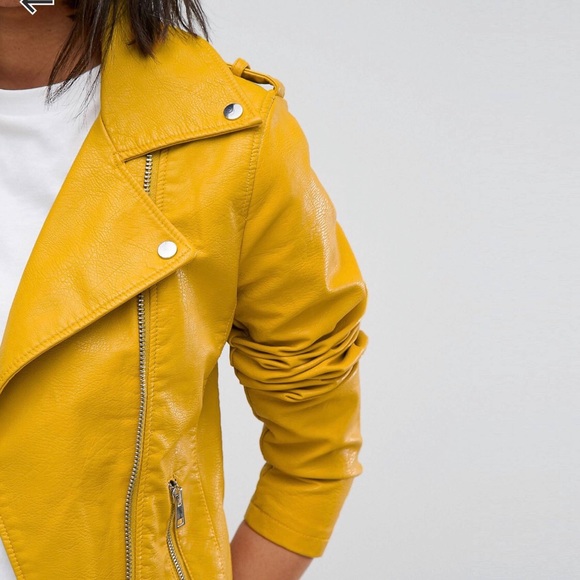 ASOS Jackets & Blazers - Yellow Leather Jacket